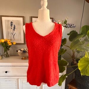 J. Crew Orange Sleeveless Sweater, Size L